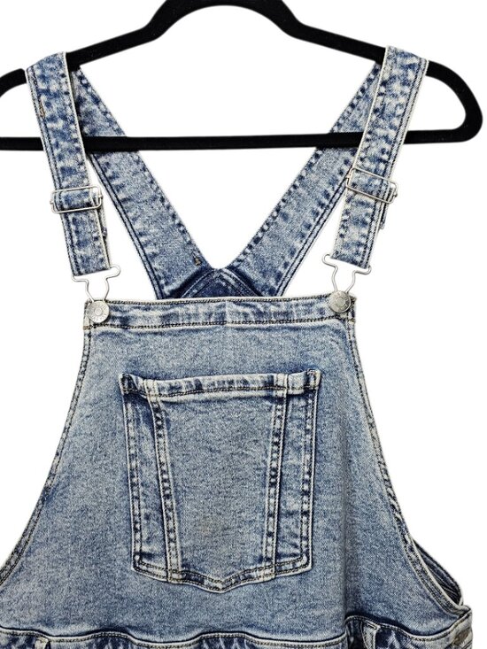 Ava & Viv Denim Straight Leg Distressed Cotton Blue Jean Overalls Size 20 - Picture 3 of 7